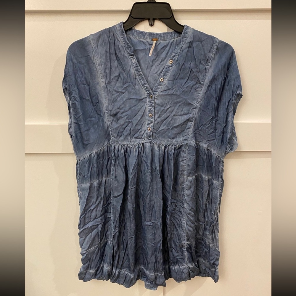 Free People Blue Rowan BohoTunic Kimono Dress Smallβ